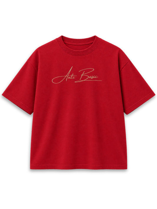 Red boxy tee