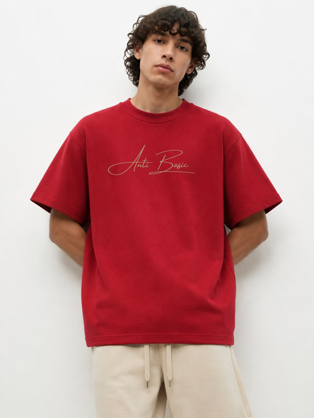 Red boxy tee