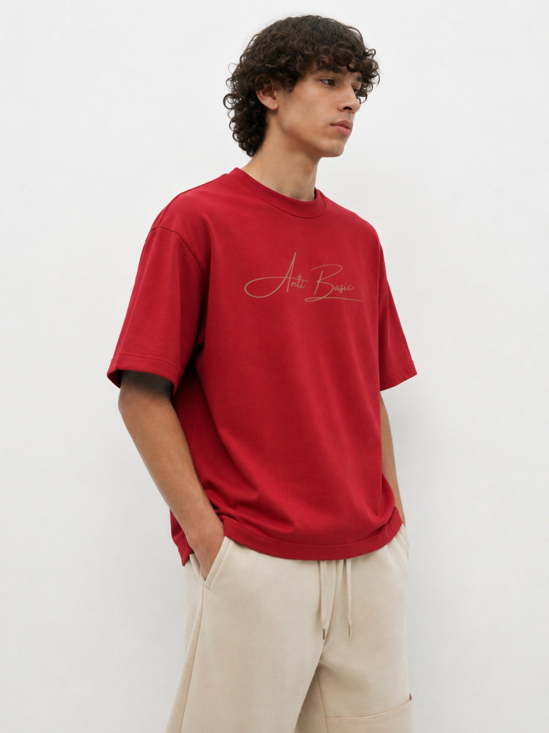 Red boxy tee