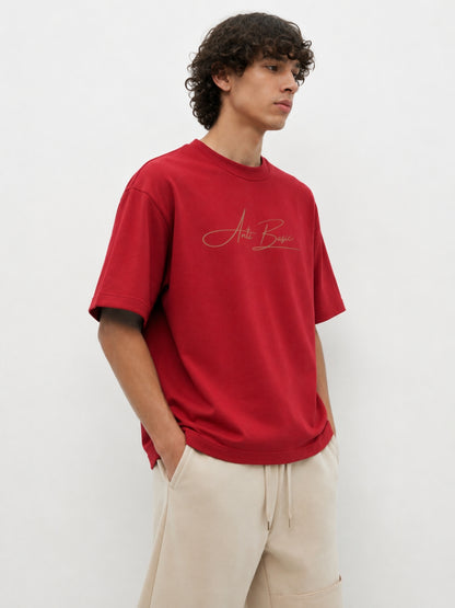 Red boxy tee