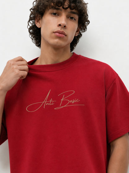 Red boxy tee