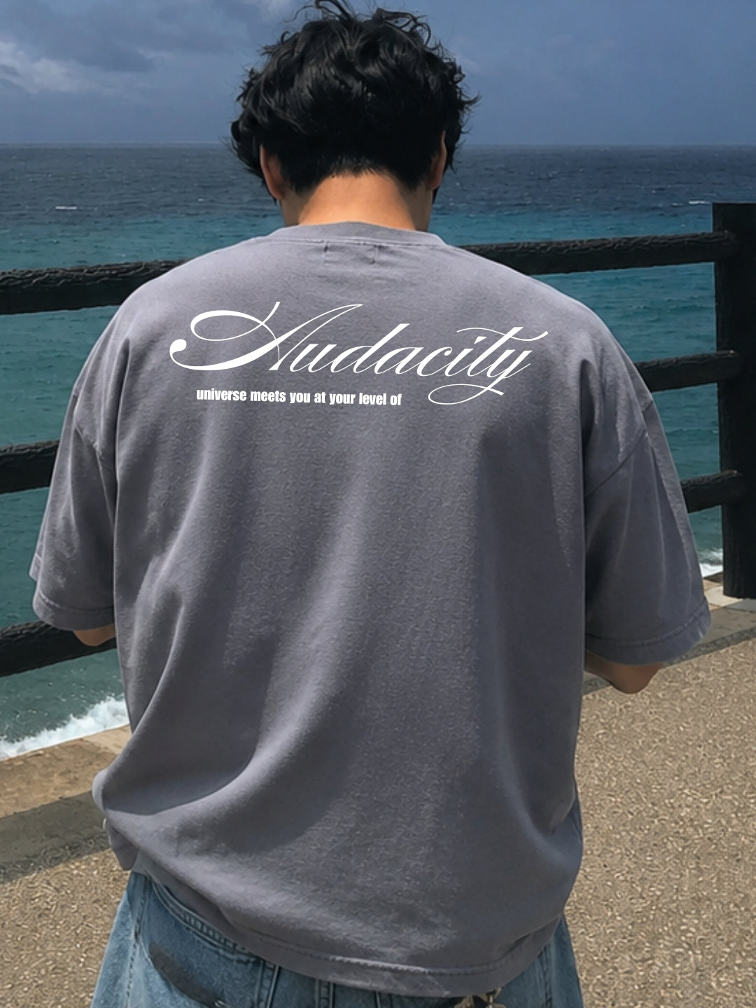 Audacity - Grey Boxy tee
