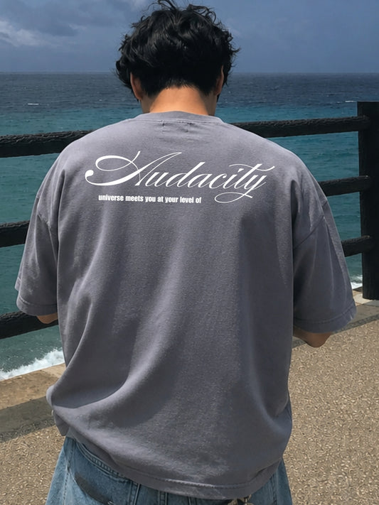 Audacity - Grey Boxy tee