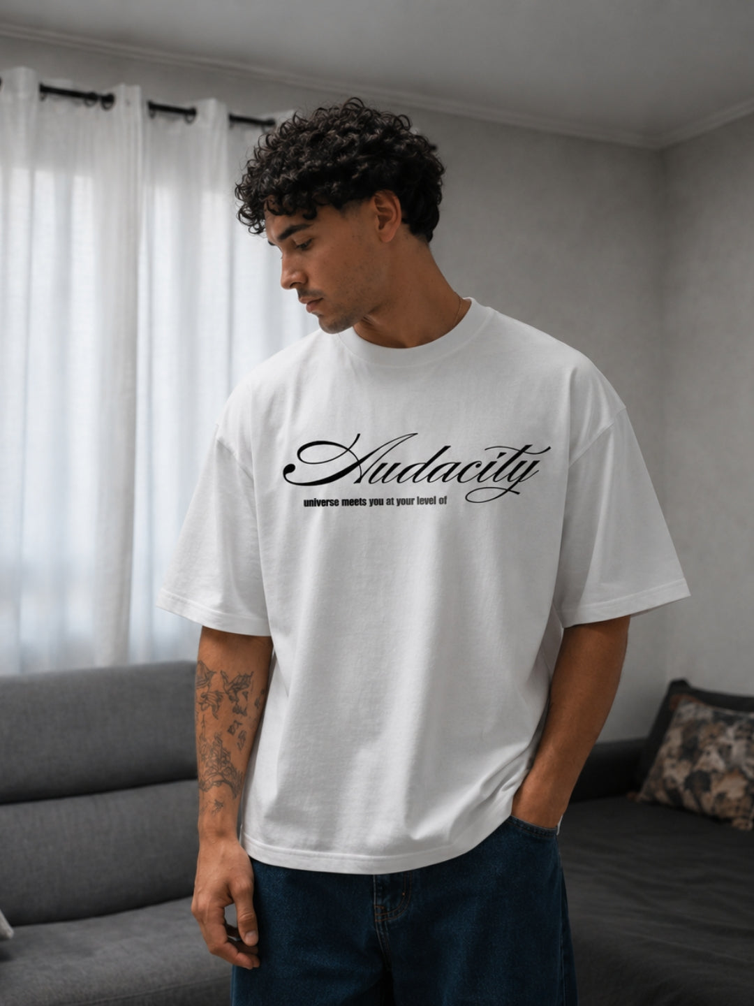 White Oversized Boxy-fit t-shirt