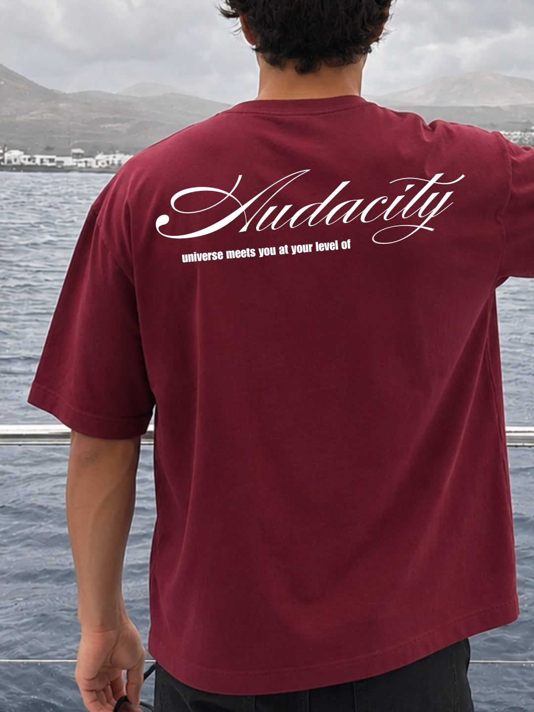 Maroon Oversized Boxy-fit t-shirt