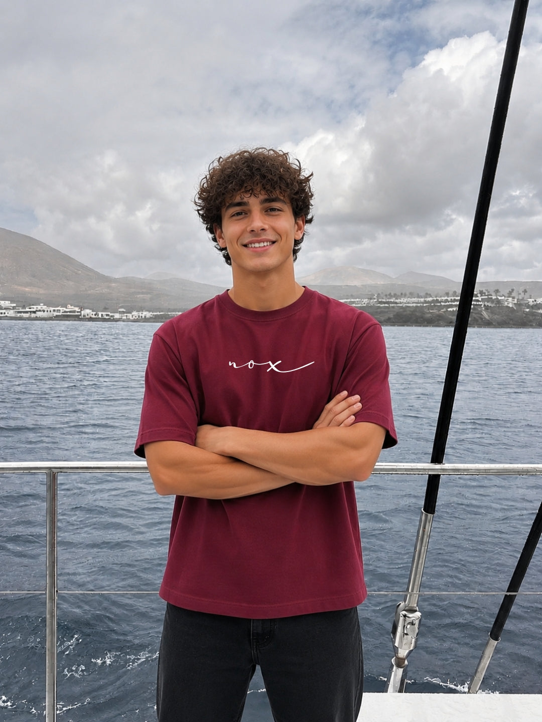 Maroon Oversized Boxy-fit t-shirt