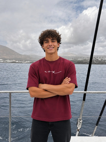Maroon Oversized Boxy-fit t-shirt