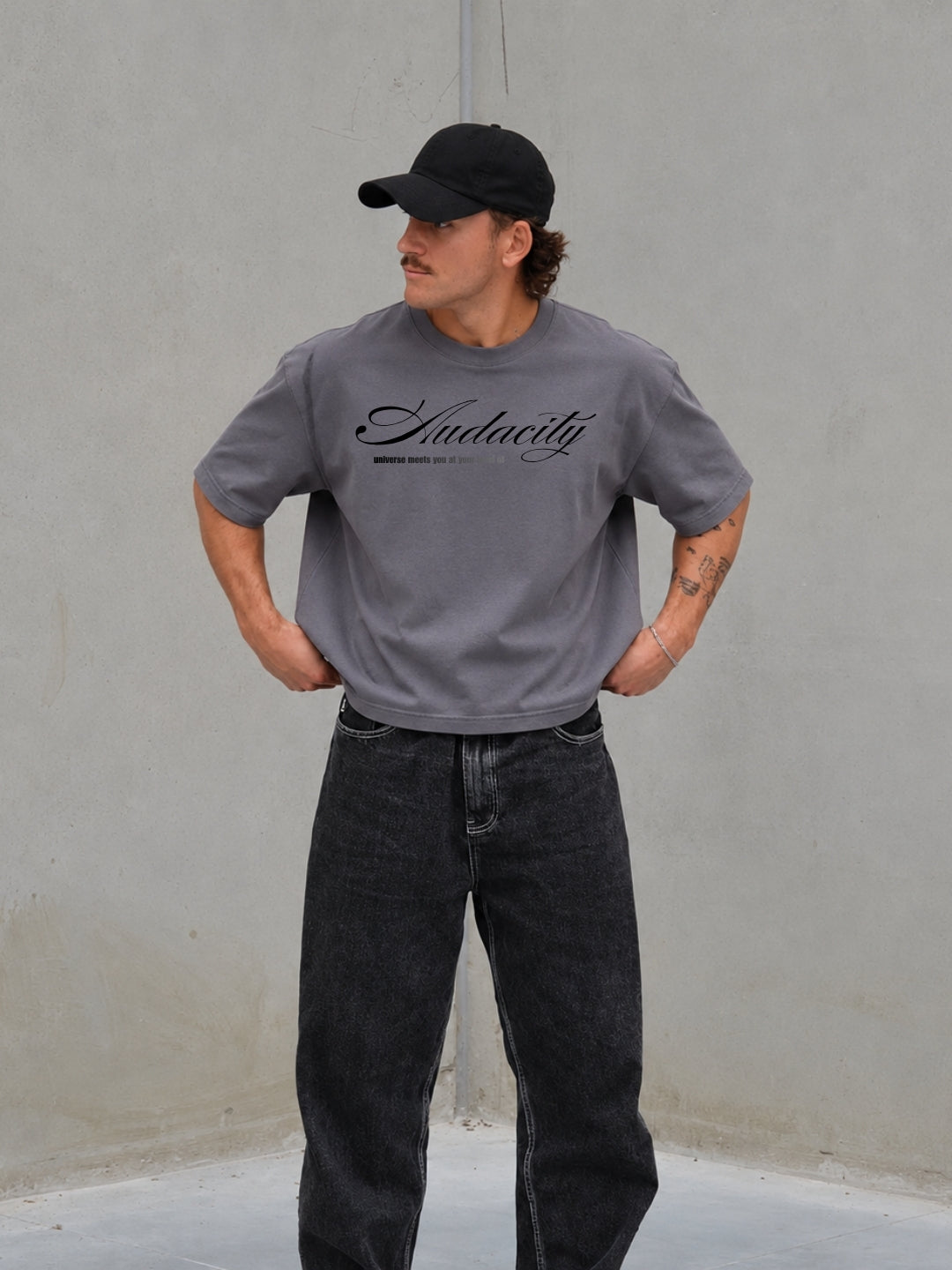 Grey Oversized Boxy-fit t-shirt