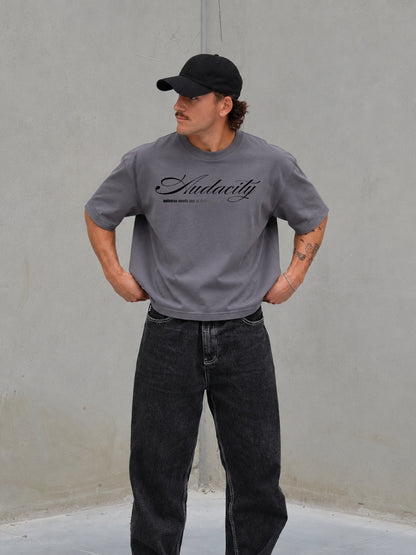 Grey Oversized Boxy-fit t-shirt