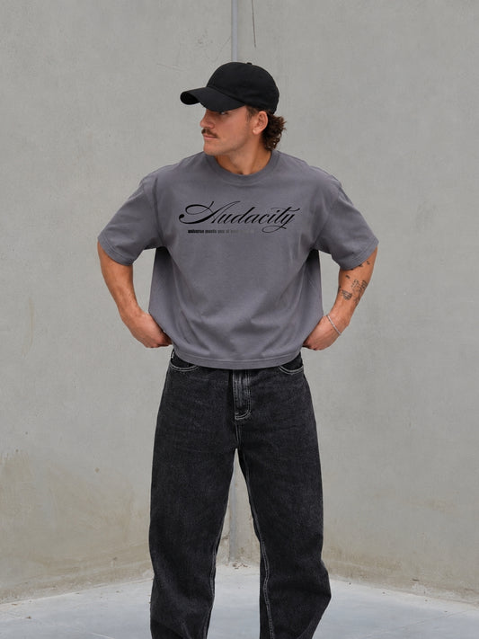 Grey Oversized Boxy-fit t-shirt