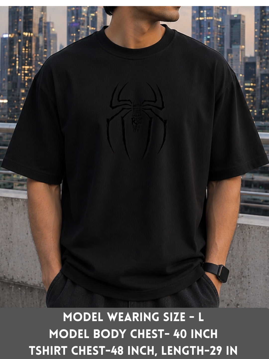 Spiderman BLACK Oversized T-Shirt