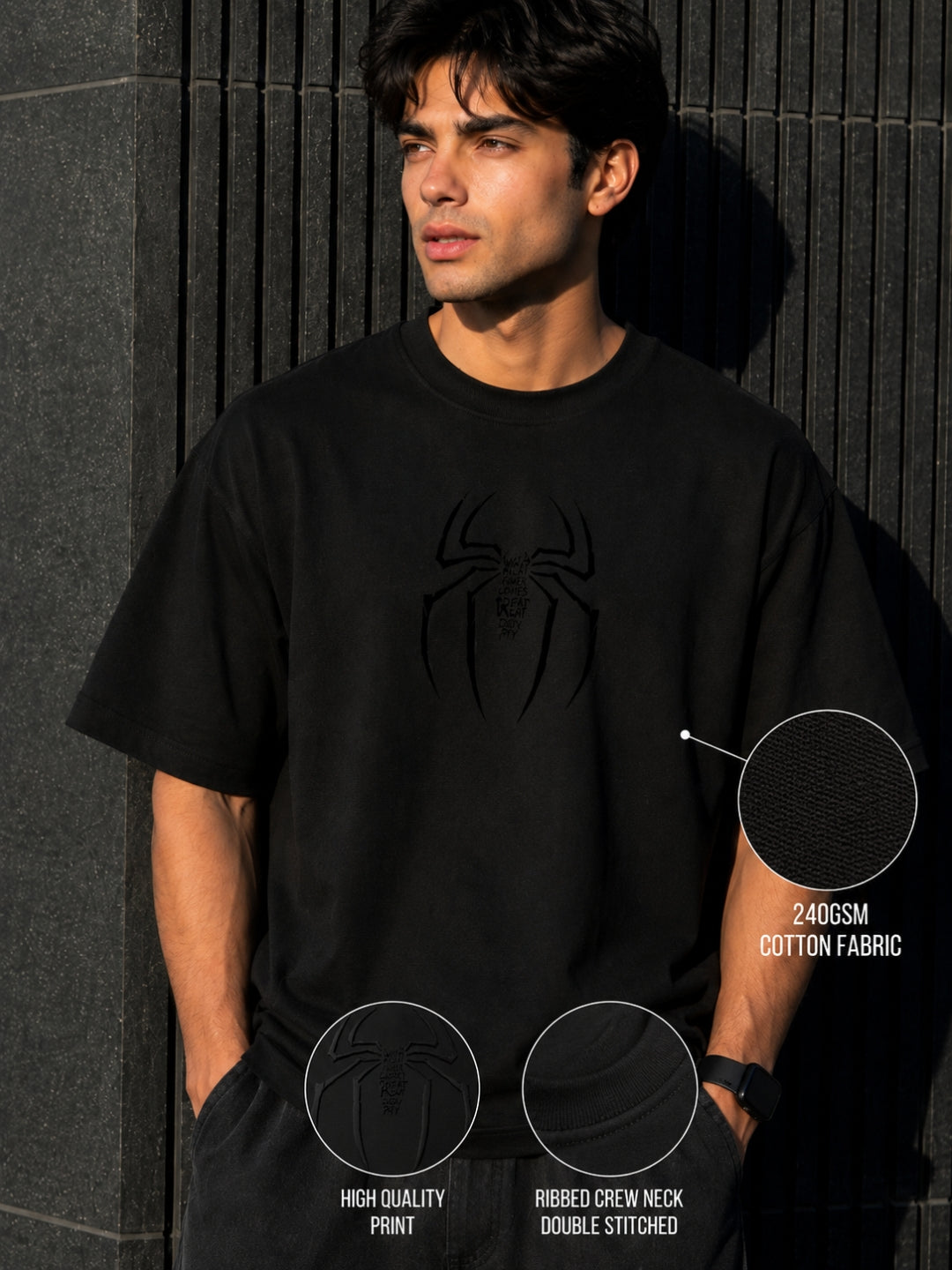 Spiderman BLACK Oversized T-Shirt