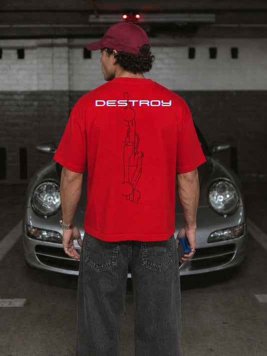 Destroy Red Oversized T-Shirt F1