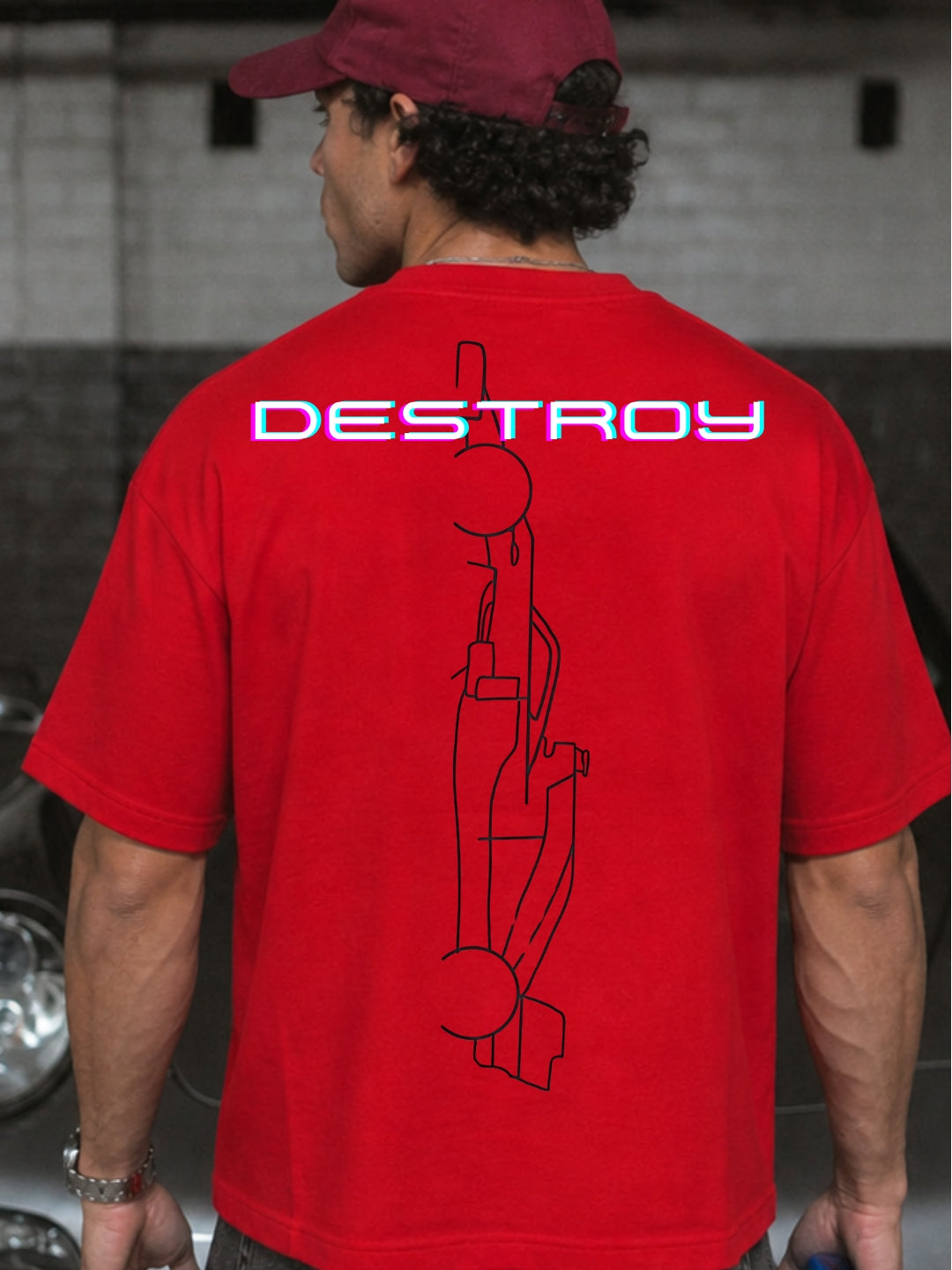 Destroy Red Oversized T-Shirt F1