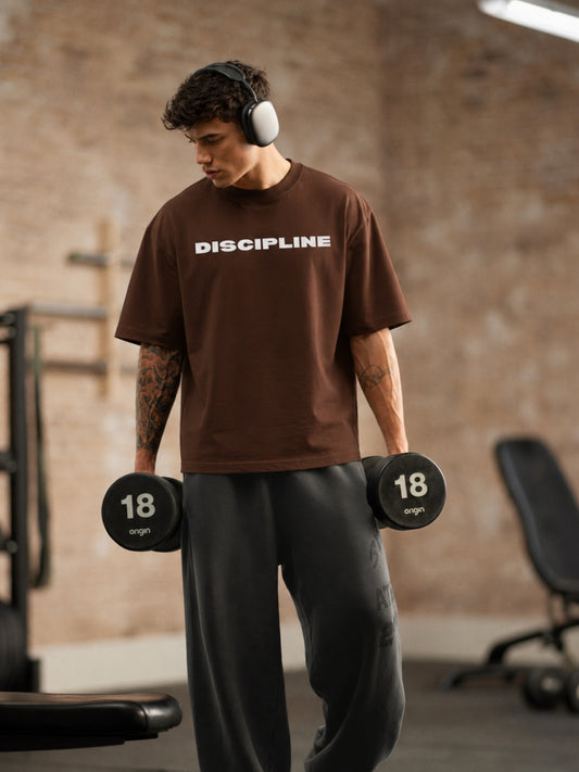 DISCIPLINE Oversized T-Shirt - Brown