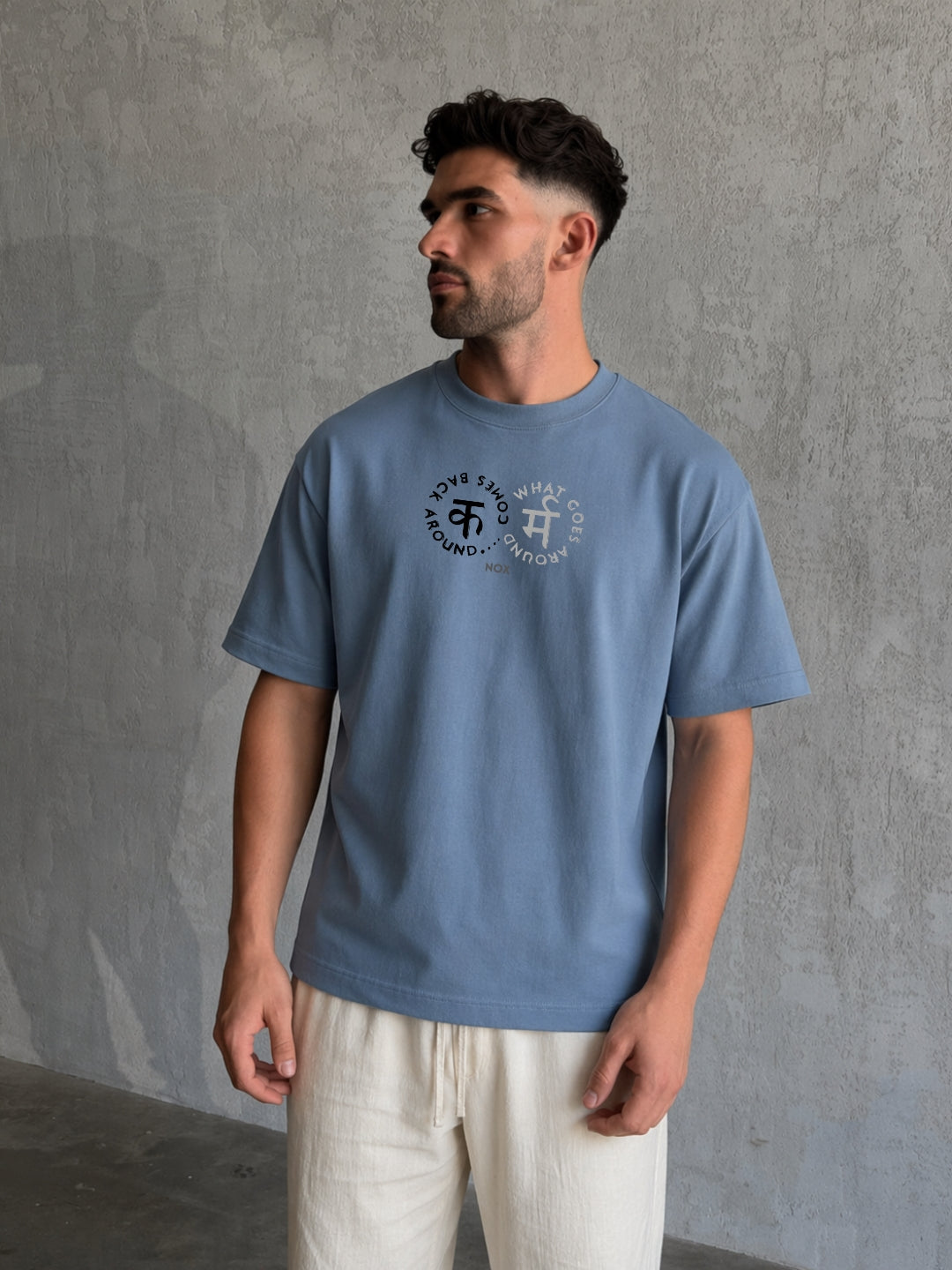 KARMA Oversized Blue T-Shirt