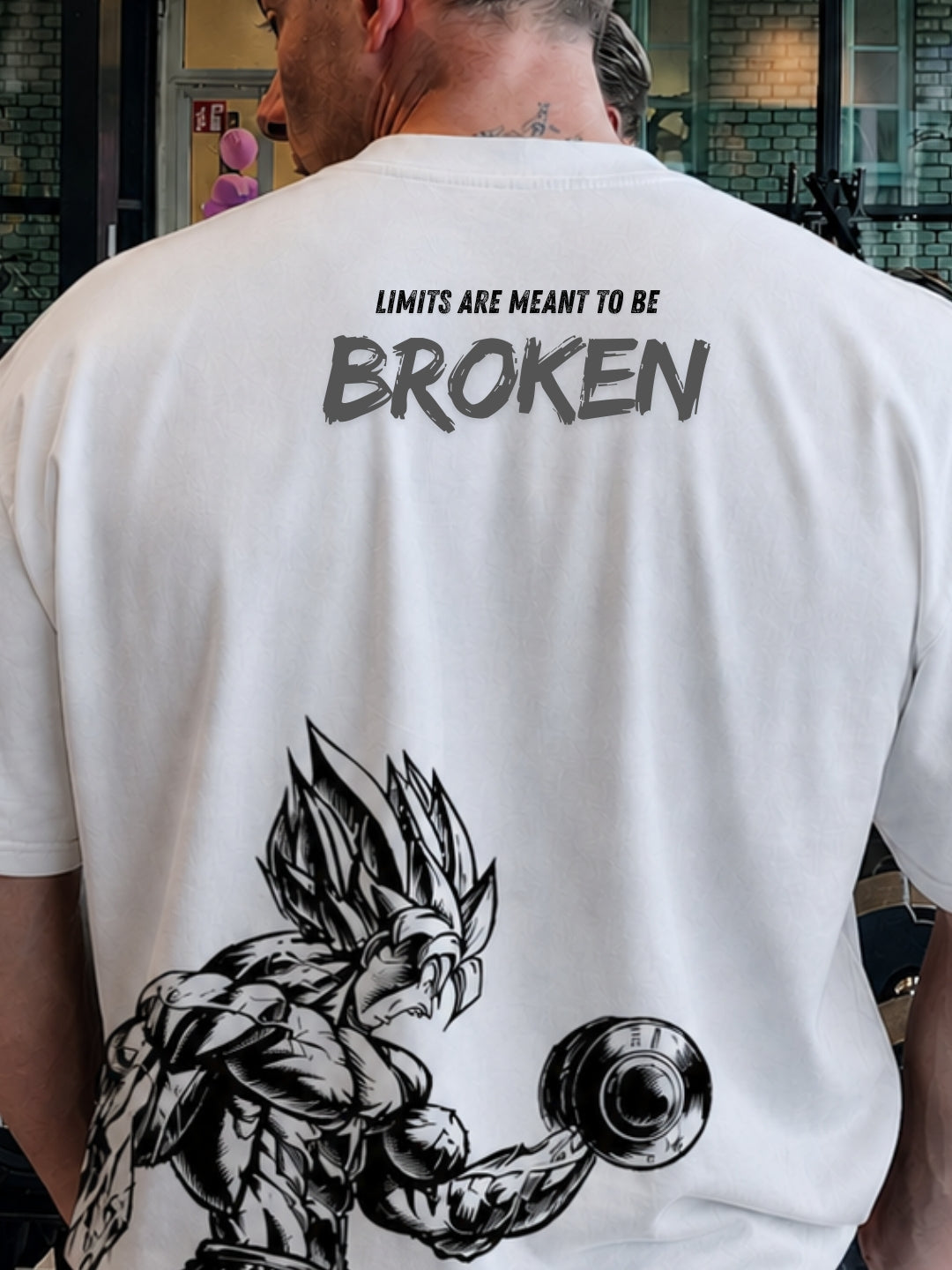 Limits Are Meant To Be Broken: White Oversized T-Shirt