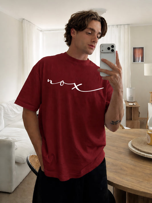 Monday Routine Club : Maroon Oversized tee