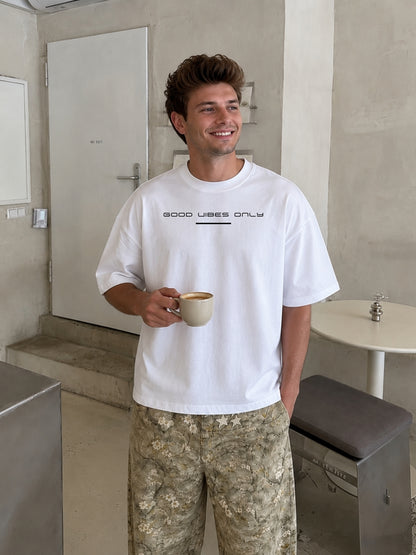 Good vibes only - White Oversized T-Shirt