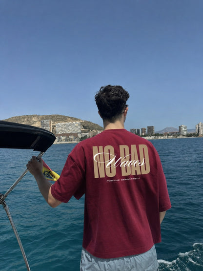 Good vibes only - Maroon Oversized T-Shirt