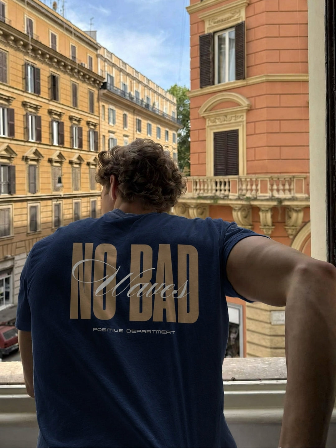 Good vibes only - Navy-blue Oversized T-Shirt