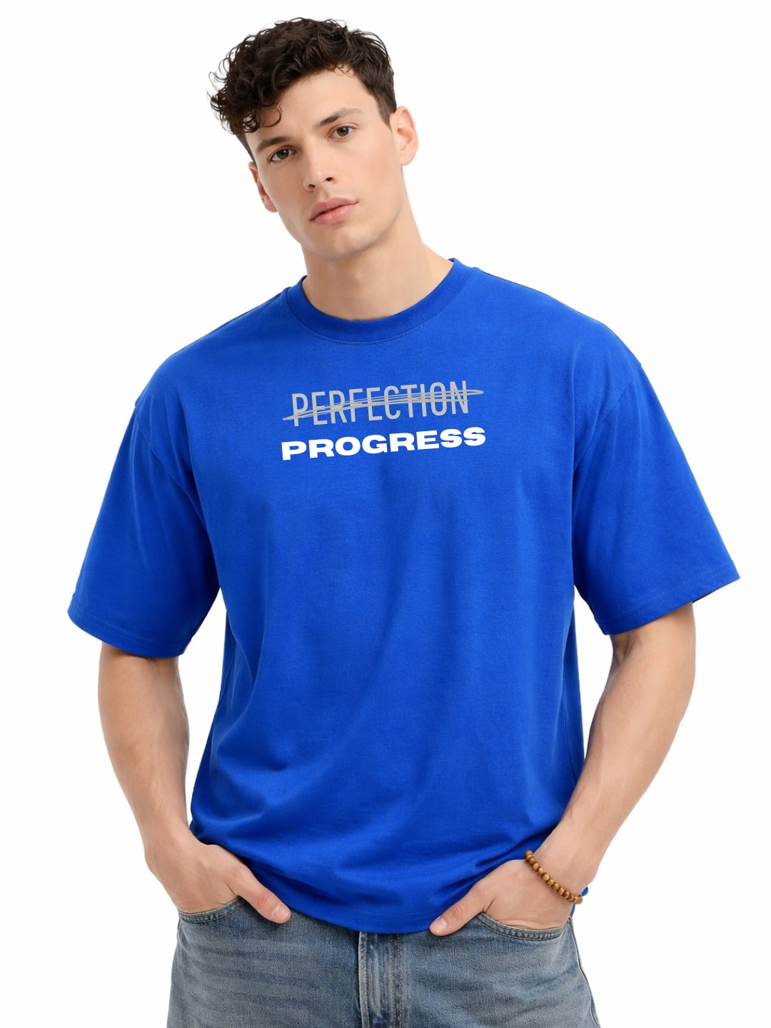 Men’s Blue Oversized Progress T-Shirt