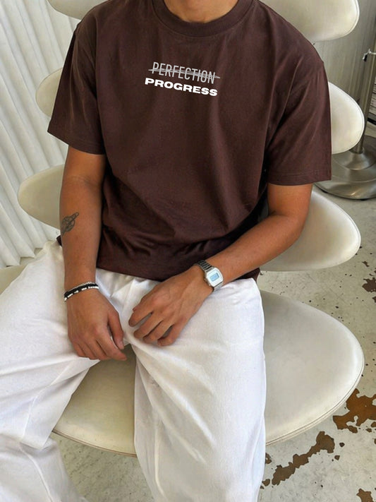 Men’s Brown Oversized Progress T-Shirt