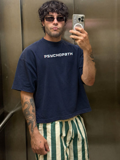 Psychopath Navy Blue Oversized Tee