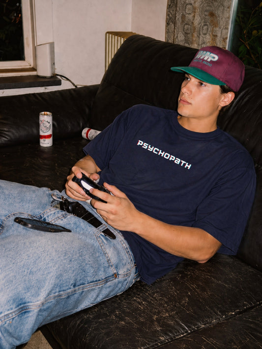Psychopath Navy Blue Oversized Tee