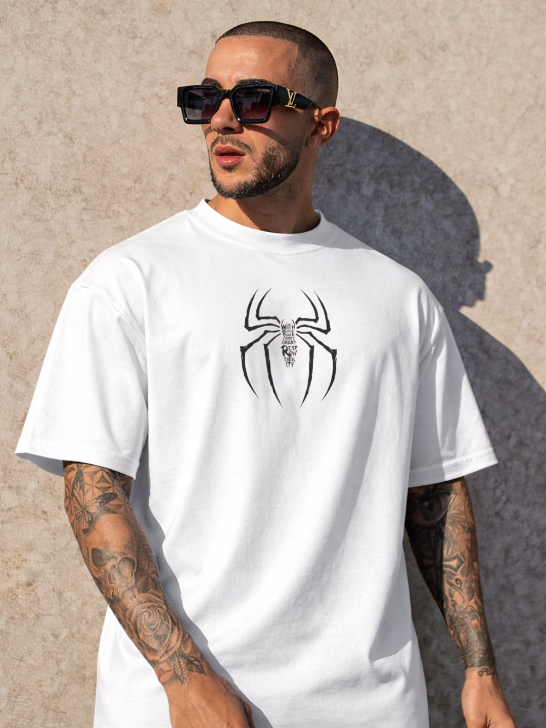 STAY WITH ME - SPIDERMAN Oversized White tee