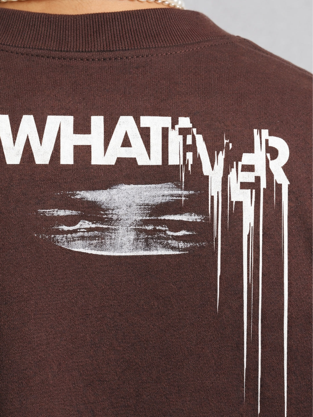Never-mind Brown Oversized tee
